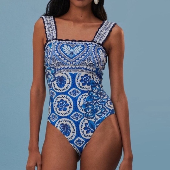 FARM Rio Other - Farm Rio Tile Dream One-Piece Swimsuit